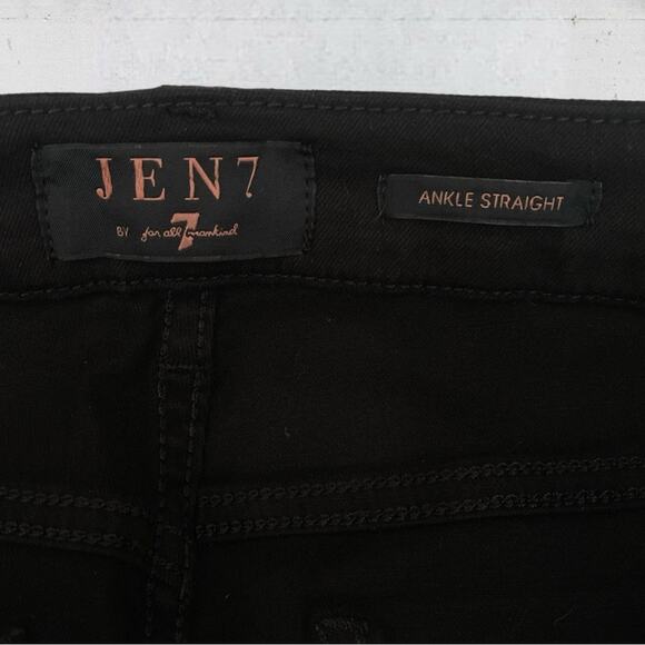 NWT Jen7 by 7 For All Mankind Coated Straight Ankle Jeans in Black Coat Size 12 - Picture 9 of 14